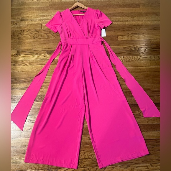 julia jordan Pants - Julia Jordan Pink Jumpsuit with Flowing Palazzo Pants
